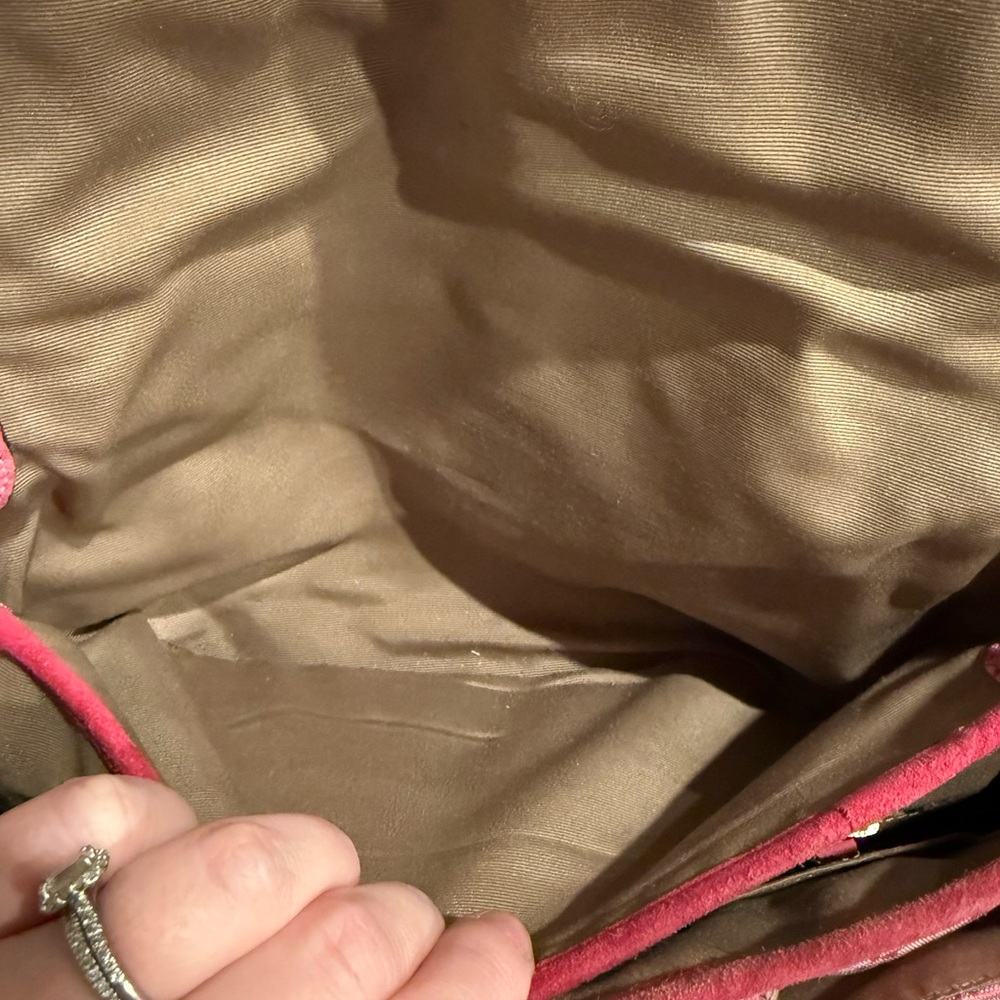 COACH Signature Shoulder Handbag Pink Logo - Picture 13 of 13